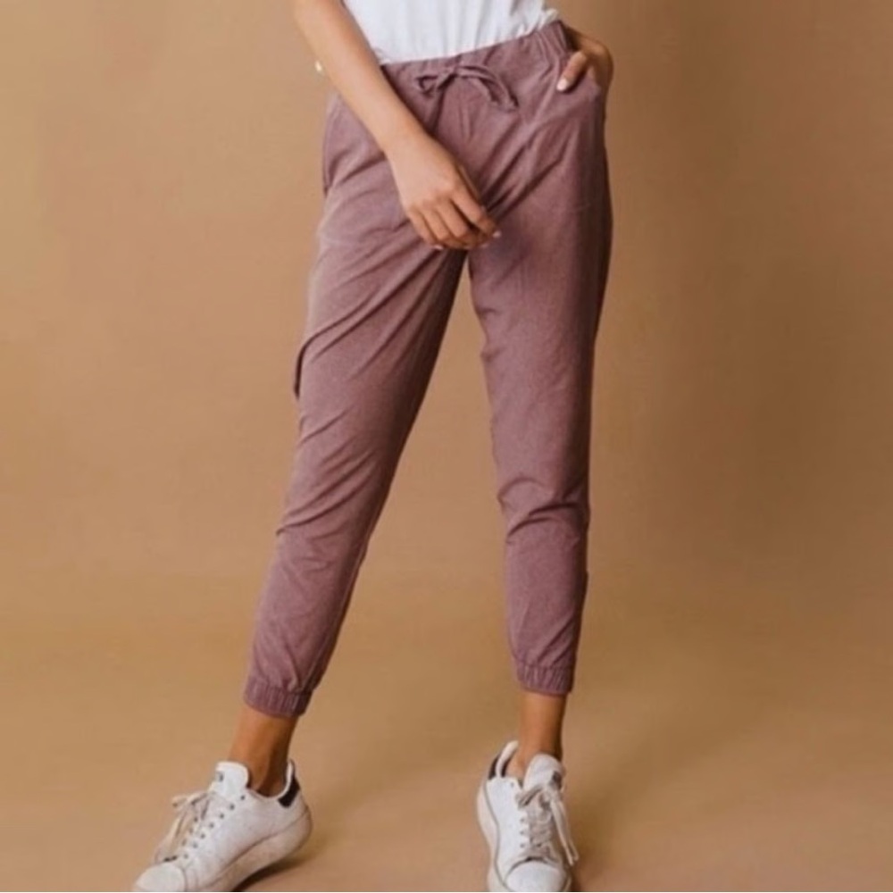 Albion Jetsetter Jogger Pant Heathered Maroon Mauve Purple Pink Small Athletic